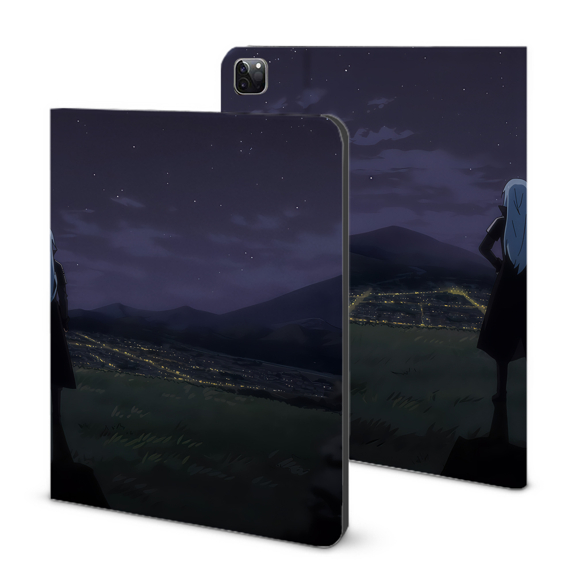 （画像用） 転スラ Regarding Reincarnated to Slime IPad ケース ブック型 PUレザー TPU 耐衝撃 軽量 薄型 ペン収納なし 全面保護 IPad 各モデル対応